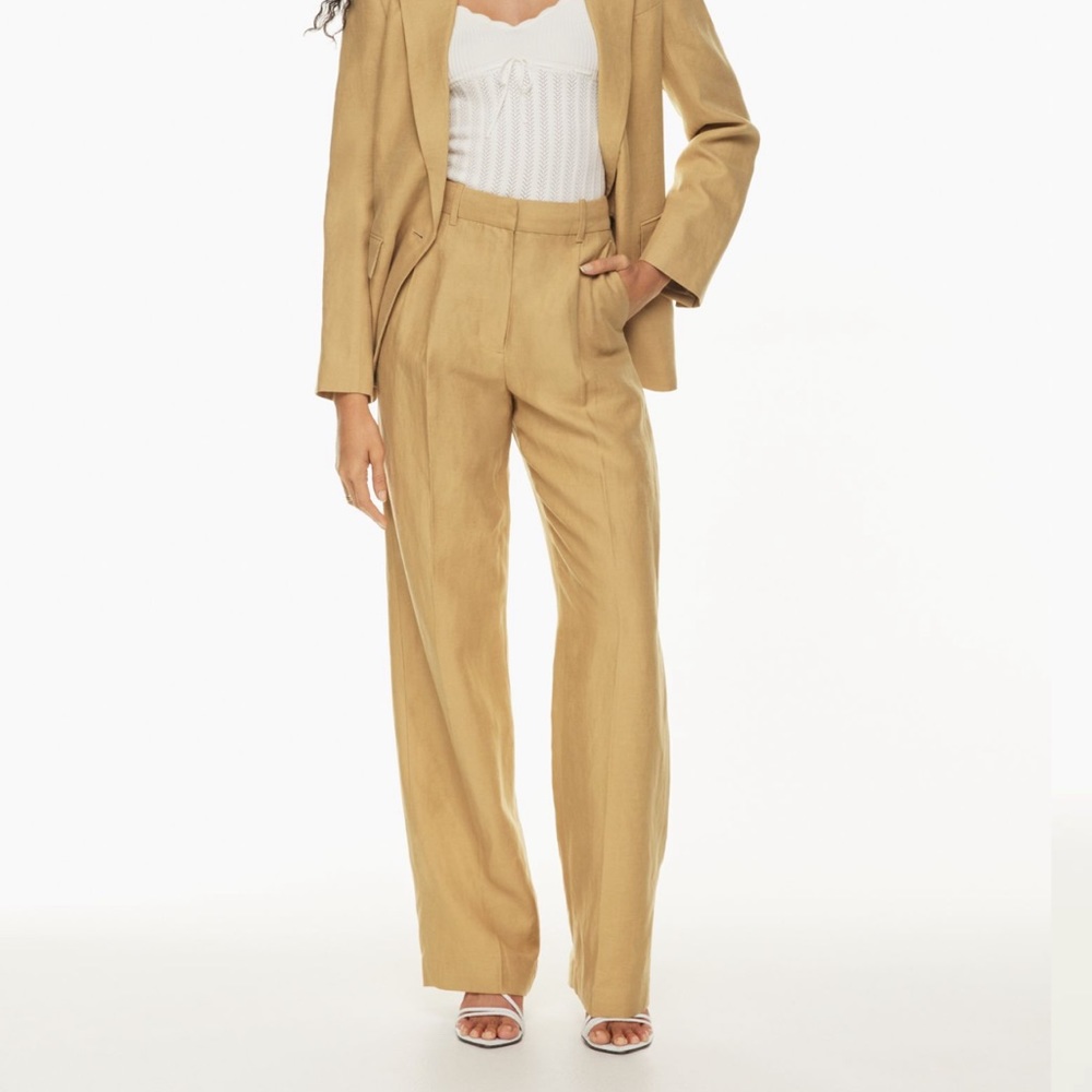 Aritzia | Wilfred, Carmel Linen Blend Trouser, Pant - Size 8